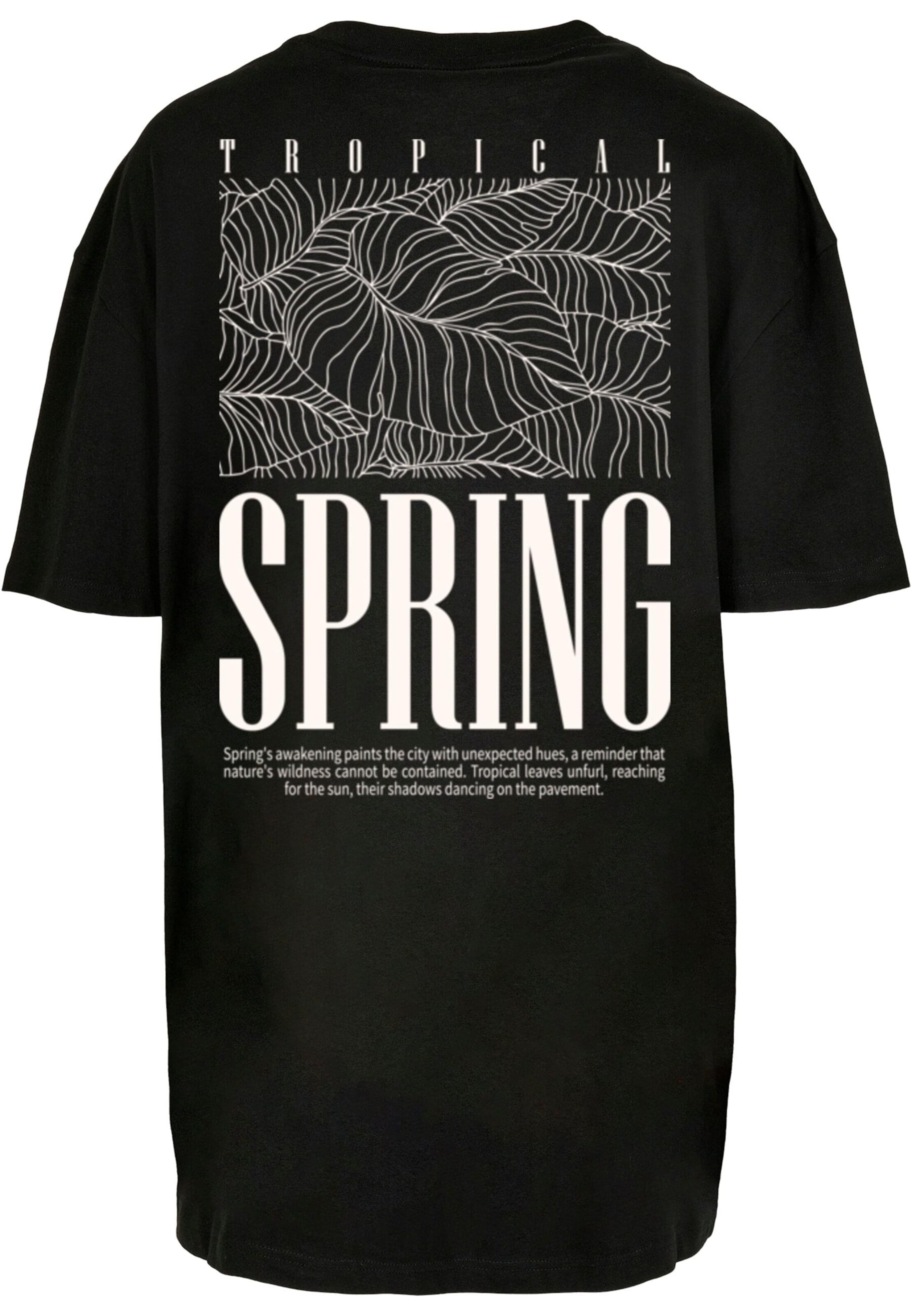 Merchcode Shirt 'Tropical Spring' in Schwarz