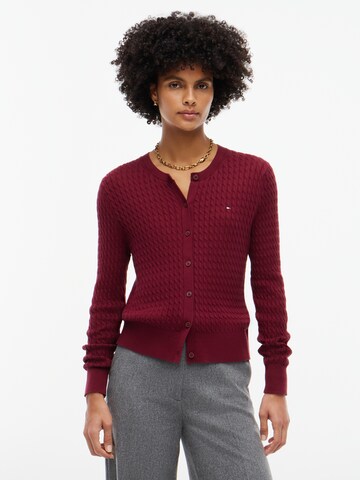 TOMMY HILFIGER Knit Cardigan in Red: front