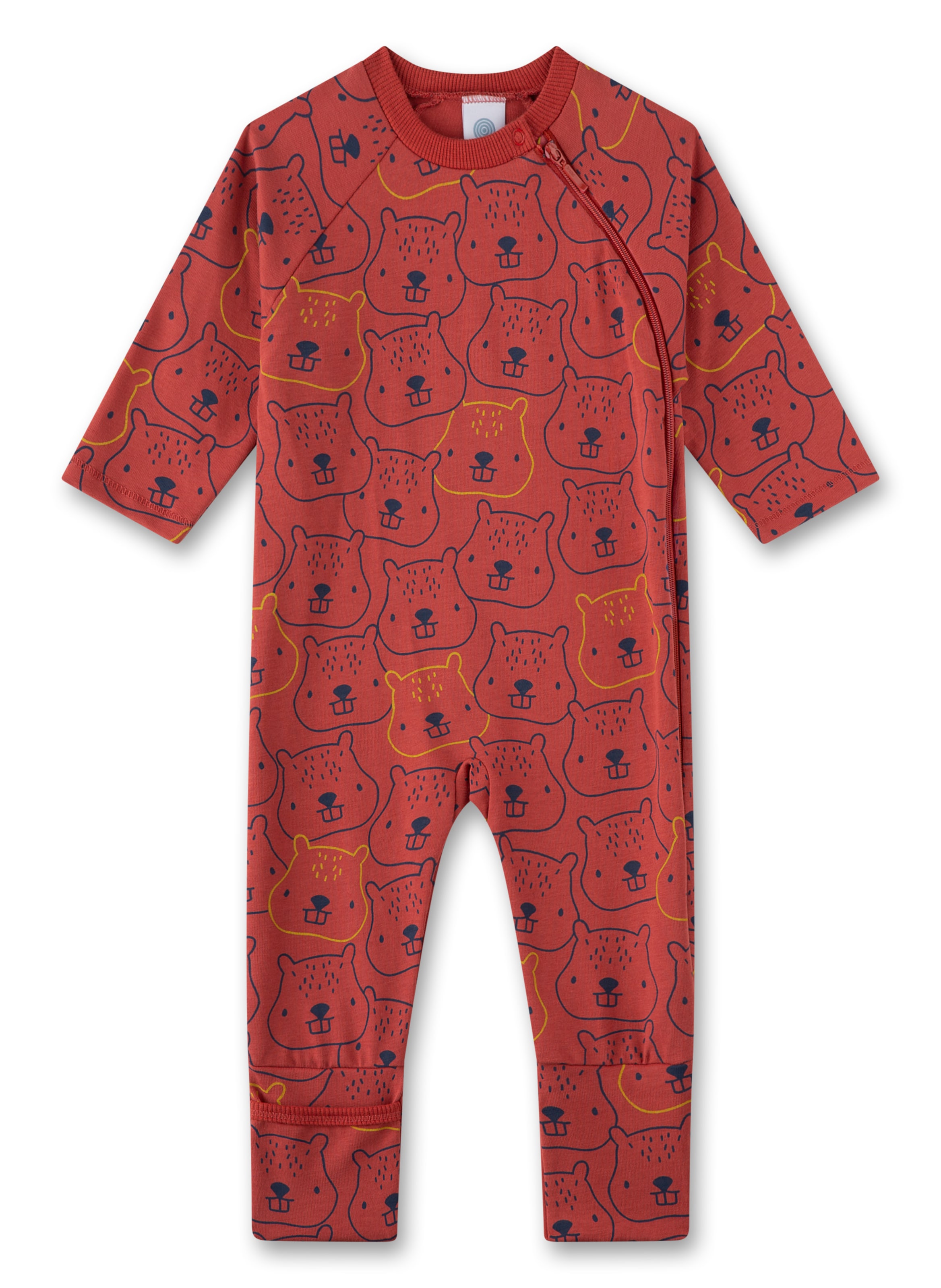 Tutina / body per bambino 'Biber' di Sanetta in rosso: frontale