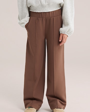 WE Fashion Loosefit Broek in Bruin