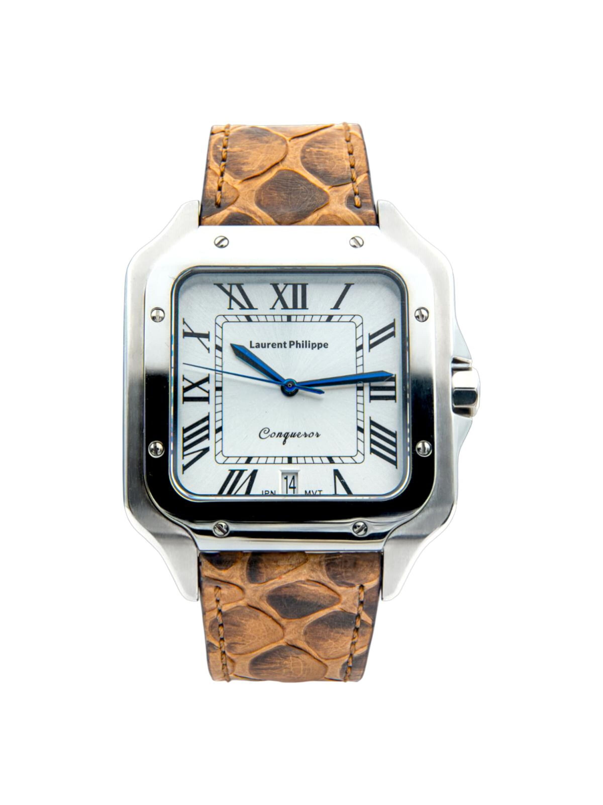 Laurent Philippe Analog watch 'Conqueror Koh-I-Noor – Golden Venin' in Brown: front