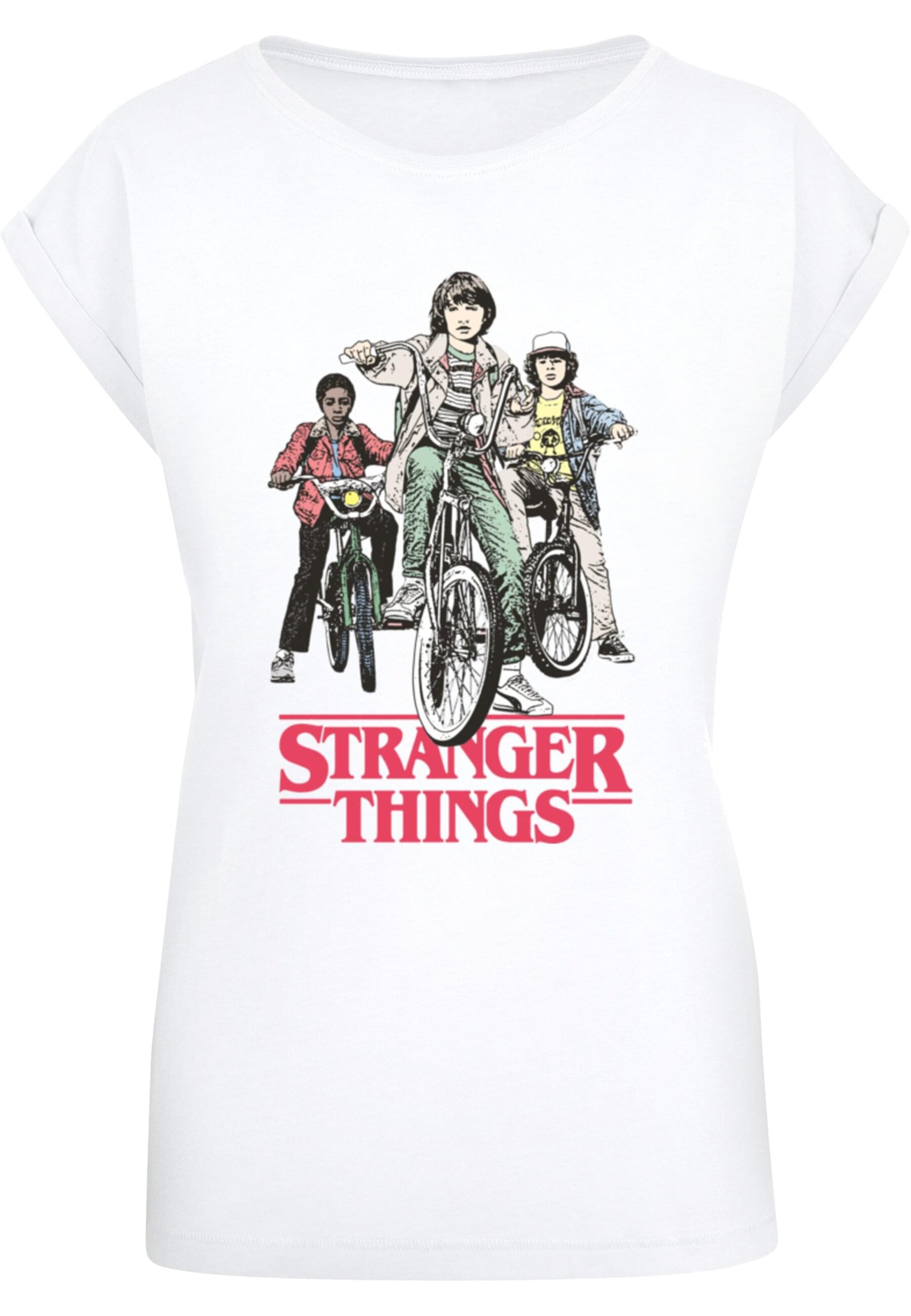 T-shirt 'Stranger Things - Retro Bikers' ABSOLUTE CULT en blanc : devant