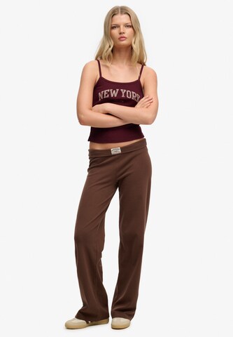 Wide Leg Pantalon de sport 'Athletic Essentials' Superdry & Co en marron