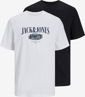 melns JACK & JONES T-Krekls 'Cobin': no priekšpuses