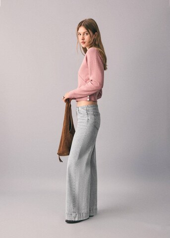 MANGO TEEN Wide leg Jeans in Grey