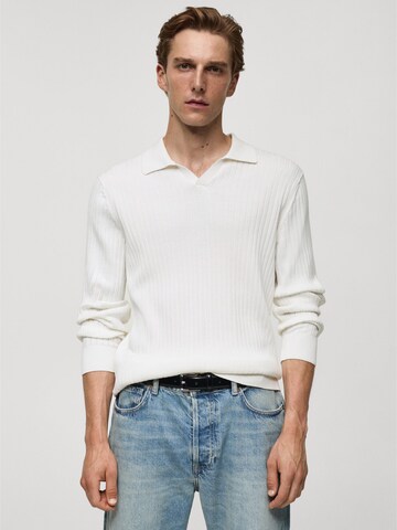 MANGO MAN Pullover 'Taurus' in Weiß: Vorderseite