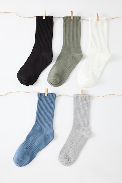 Trendyol Calcetines en 36-40 en azul real / gris moteado / oliva / negro / blanco, Vista del producto