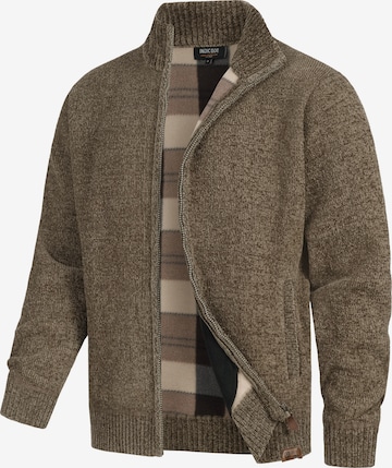 INDICODE JEANS Gebreid vest ' INFilion ' in Bruin: voorkant