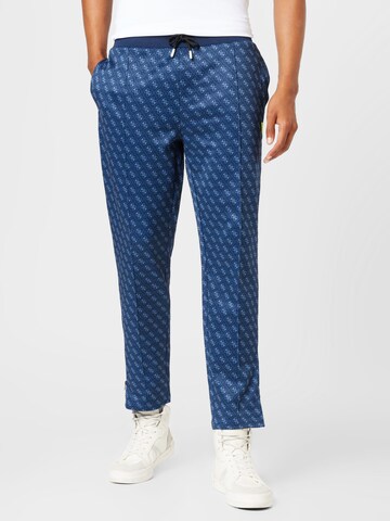 Coupe slim Pantalon 'Korbin' GUESS en bleu : devant