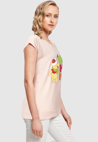 ABSOLUTE CULT Shirt 'Winnie The Pooh - Ho Ho Ho Scarf' in Roze