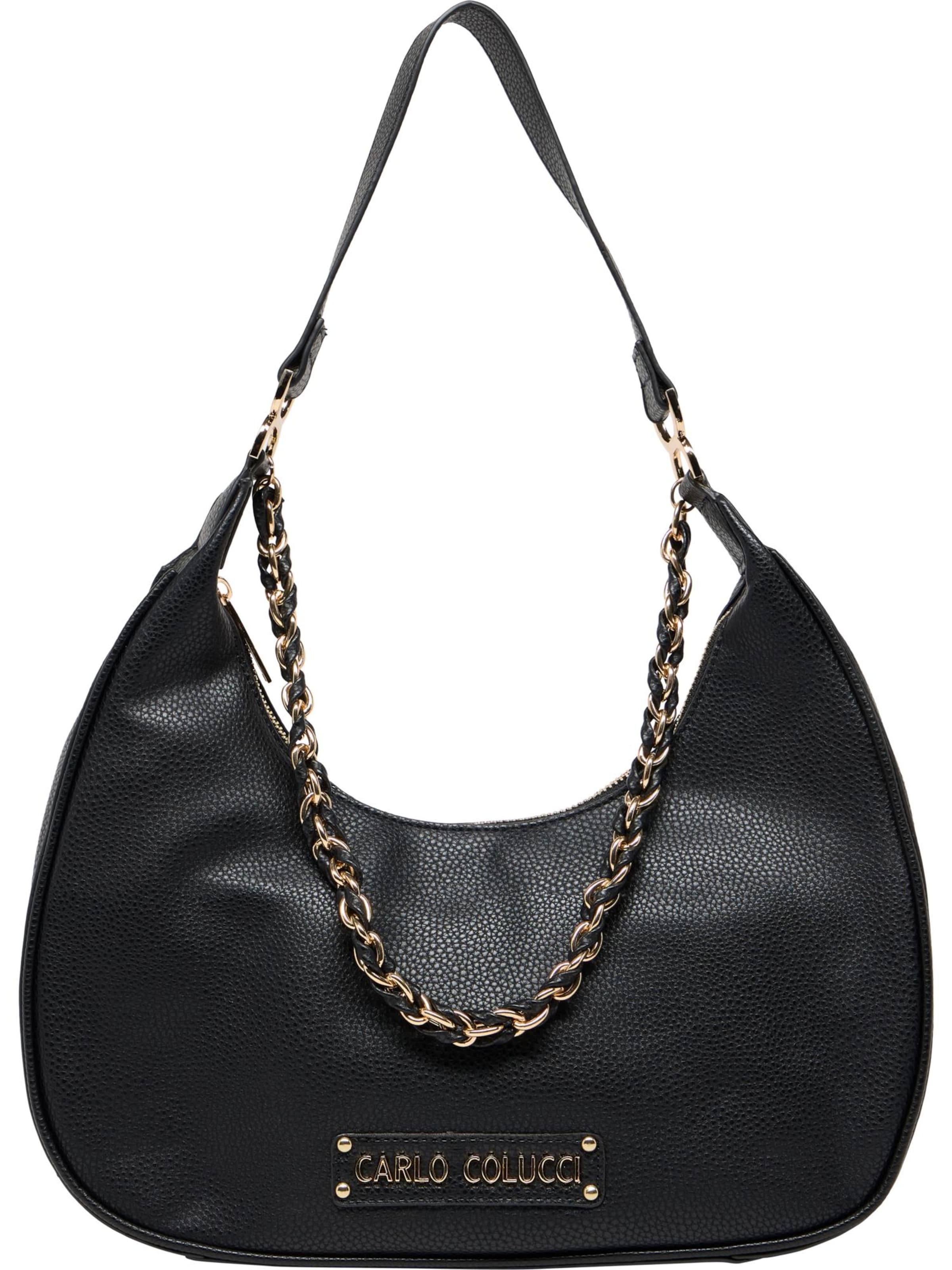 Sac bandoulière Carlo Colucci en noir : devant