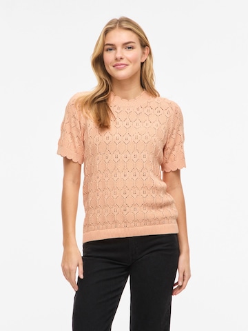 VILA Gebreide bodywarmer 'VILowen' in Oranje: voorkant