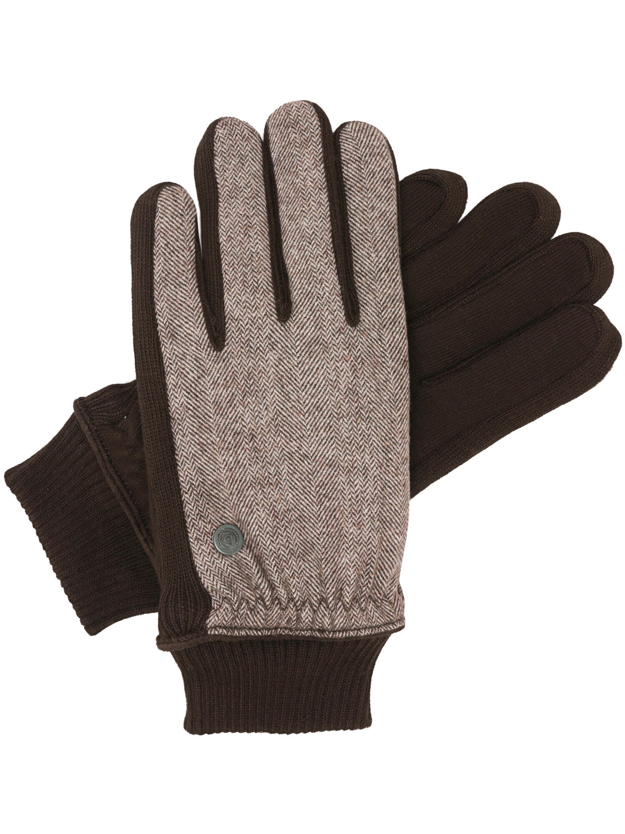 bugatti Full Finger Gloves in Brown: front