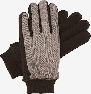 bugatti Full Finger Gloves in Brown: front
