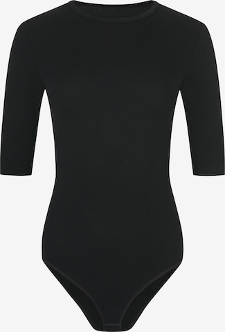 Evoni Shirtbody in Schwarz: Vorderseite