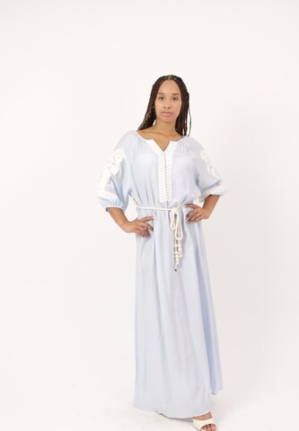 Elara Shirt Dress in Blue