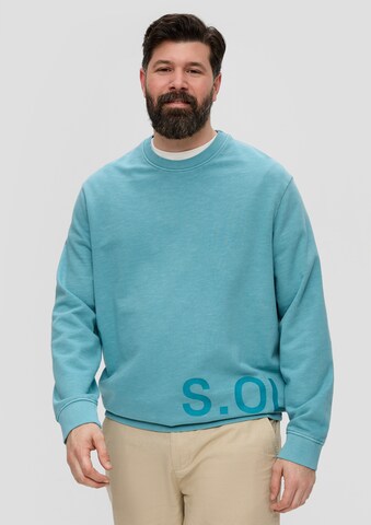 s.Oliver Men Big Sizes Sweatshirt in Green: front