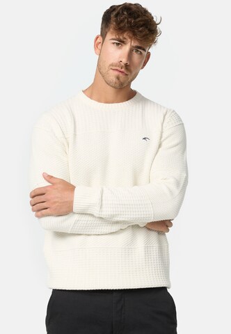 INDICODE JEANS Pullover 'Justice' in Weiß