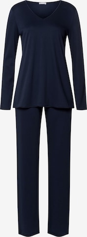 Hanro Pajama 'Cotton Silk' in Blue: front