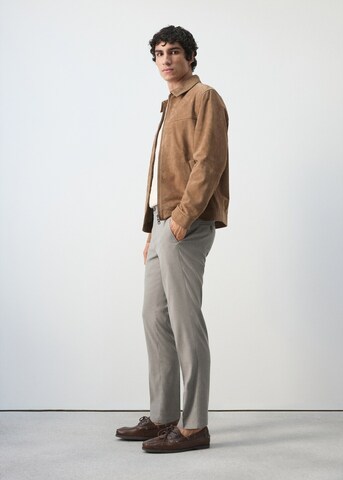 MANGO MAN Regular Pleated Pants 'Johan' in Grey