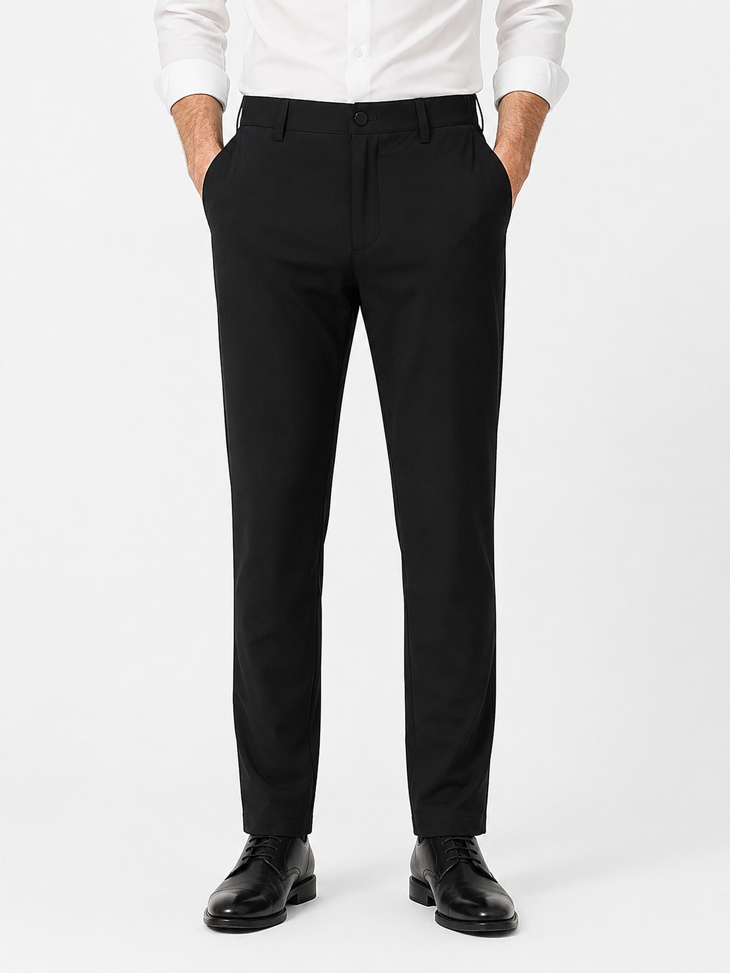 ALLTHEMEN Regular Traditional Pants 'Feder' in Black: front