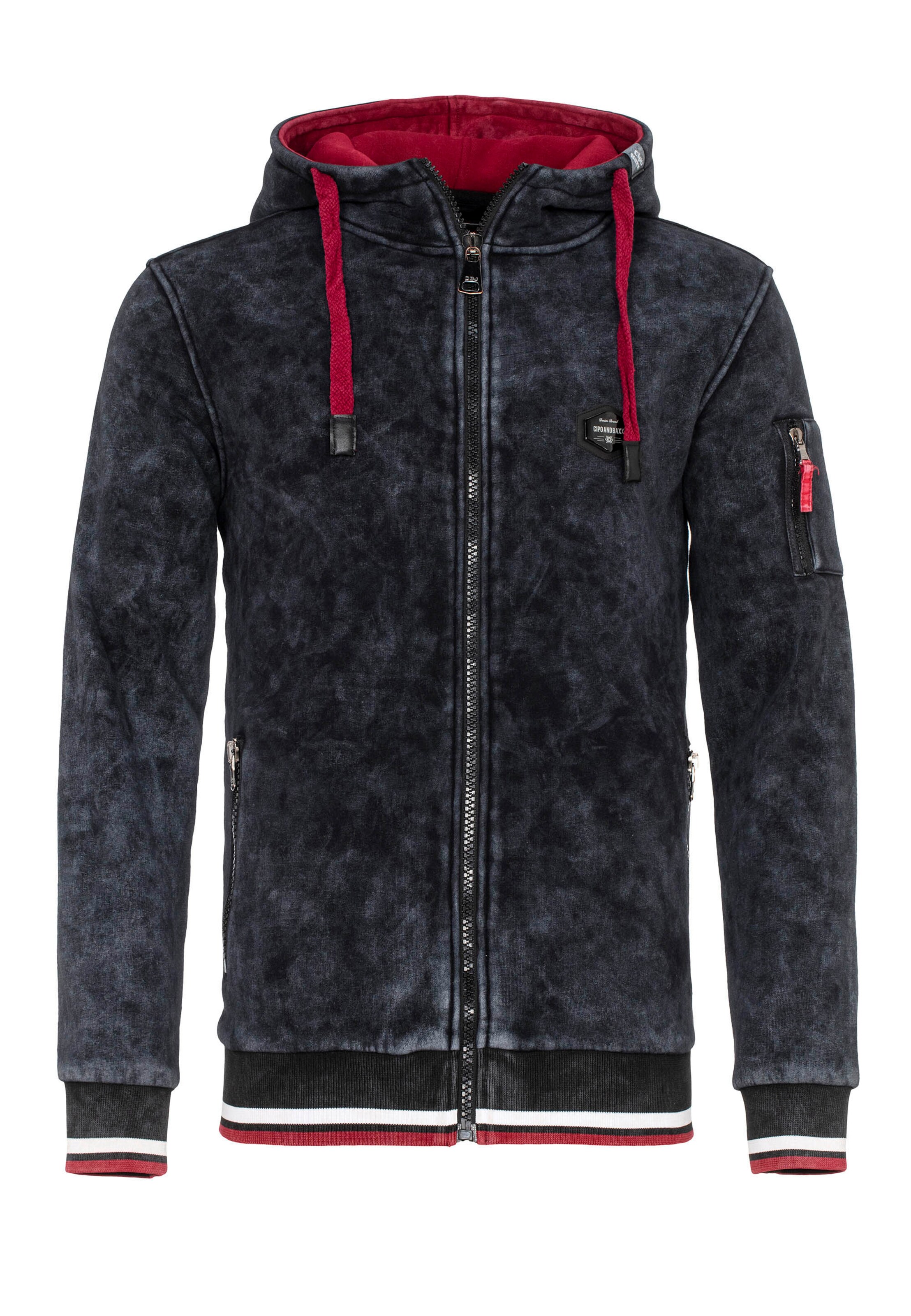 CIPO & BAXX Sweatvest in Zwart: voorkant