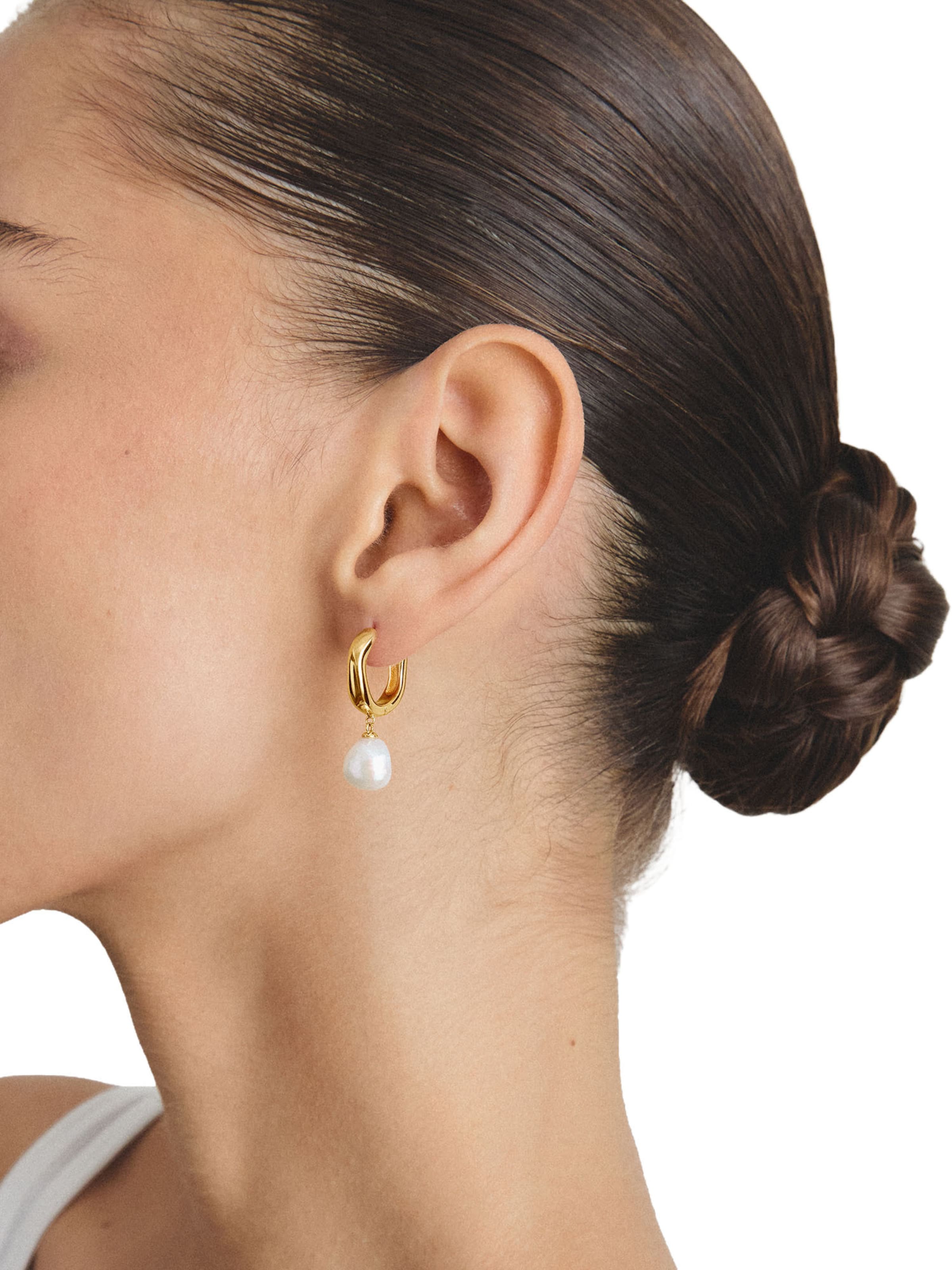 Thomas Sabo Creolen Perle in Gold: Vorderseite
