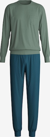 CALIDA Pyjama lang 'Relax Imprint' in Grau: Vorderseite