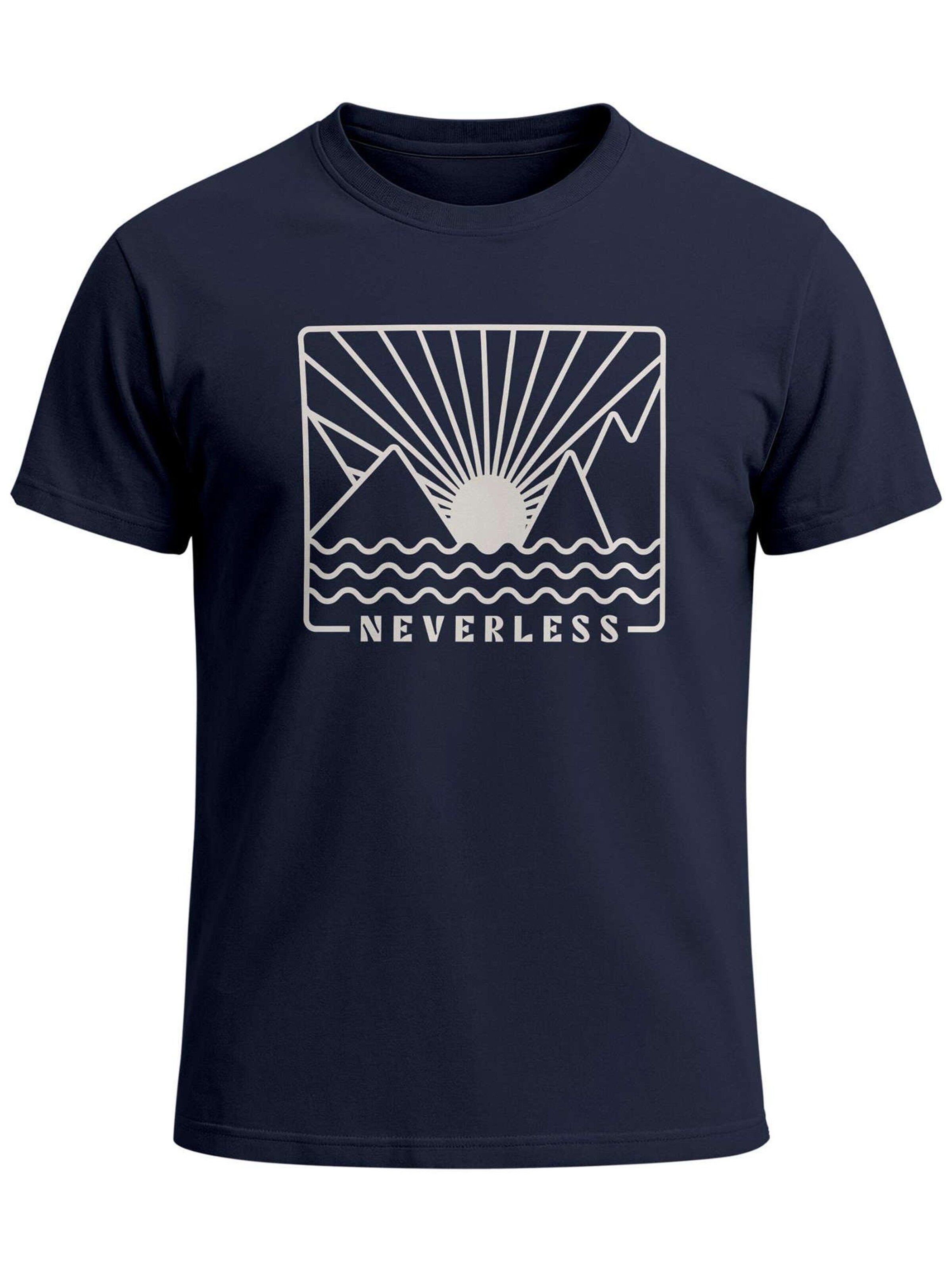 Neverless Shirt 'Sonnenuntergang' in Blue: front
