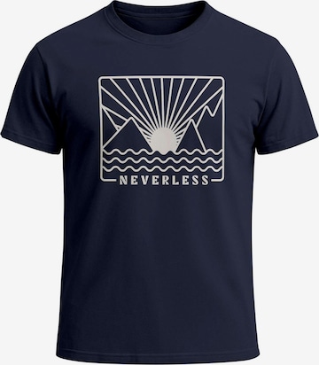 Neverless Shirt 'Sonnenuntergang' in Blue: front