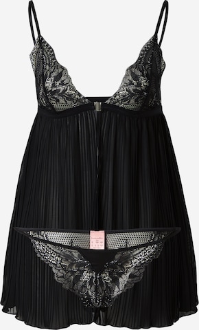 Hunkemöller Bustier Set: Slip und Negligée 'Donna' in Schwarz: predná strana