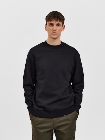 SELECTED HOMME Sweatshirt 'Hoffman' i svart: framsida