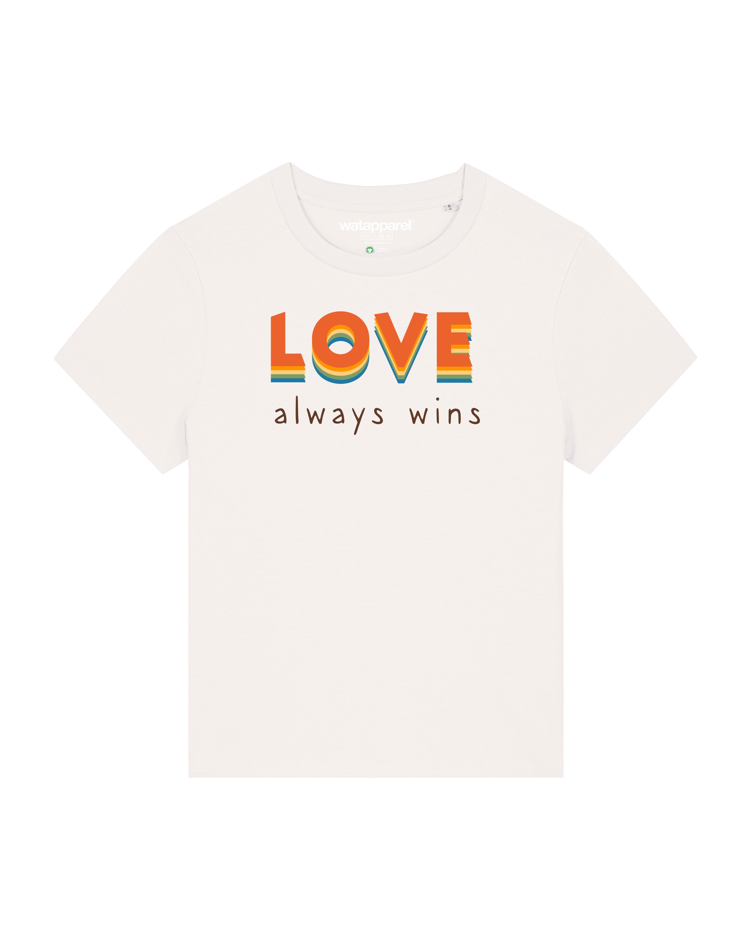 T-shirt 'Love always wins' Watapparel en blanc : devant
