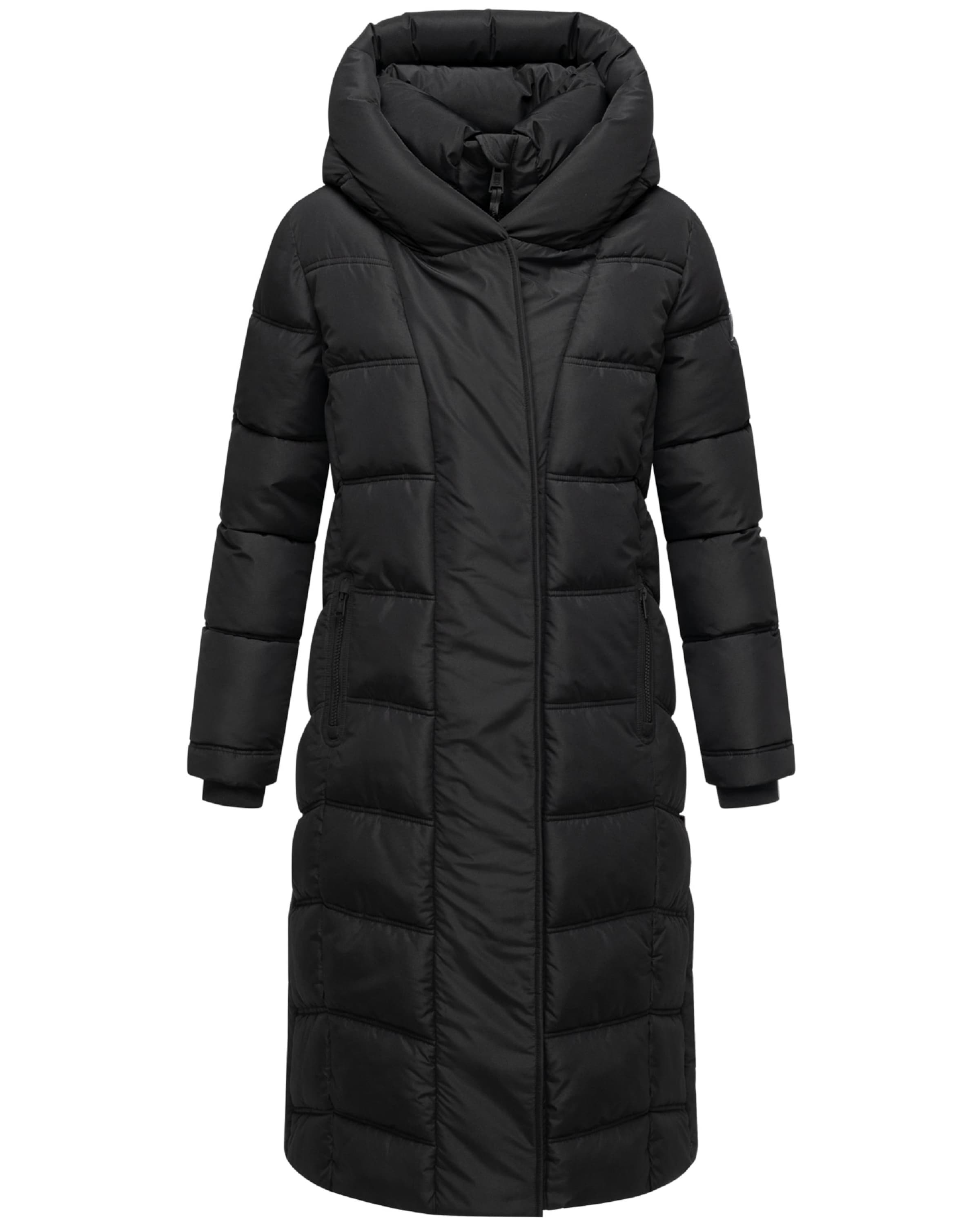 NAVAHOO Winter coat 'Engelsfeder XIV' in Black: front