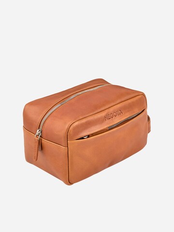 NEGOTIA Leather Toiletry Bag 'Mori' in Brown