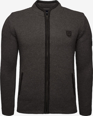 Krüger Buam Knit Cardigan 'Malte' in Brown: front