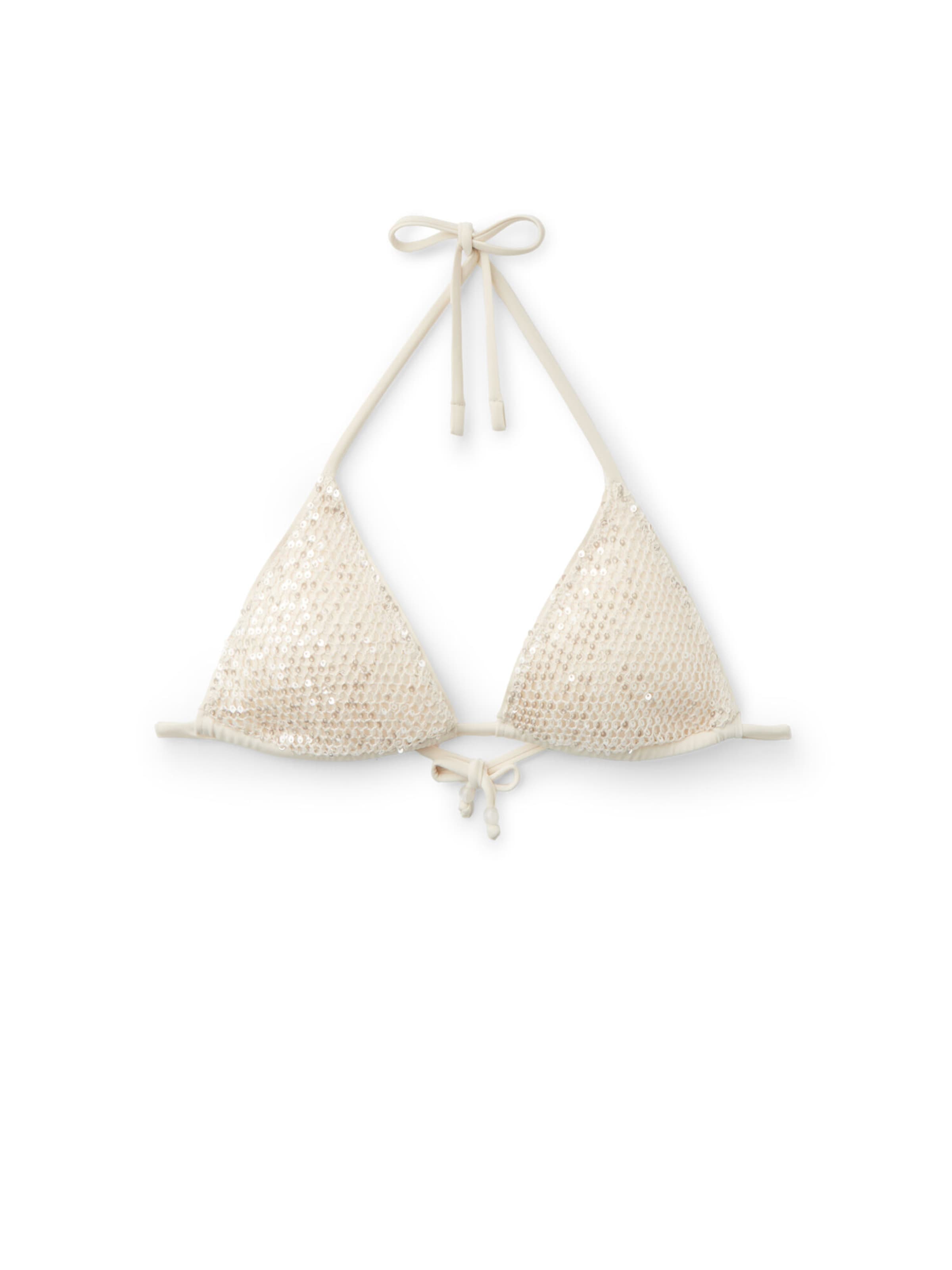 CALZEDONIA Bikini Top 'SEQUIN NET' in White: front