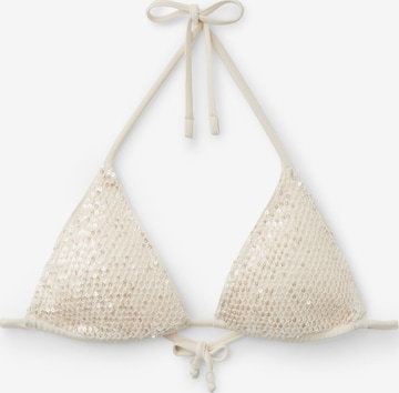 CALZEDONIA Bikini Top 'SEQUIN NET' in White: front
