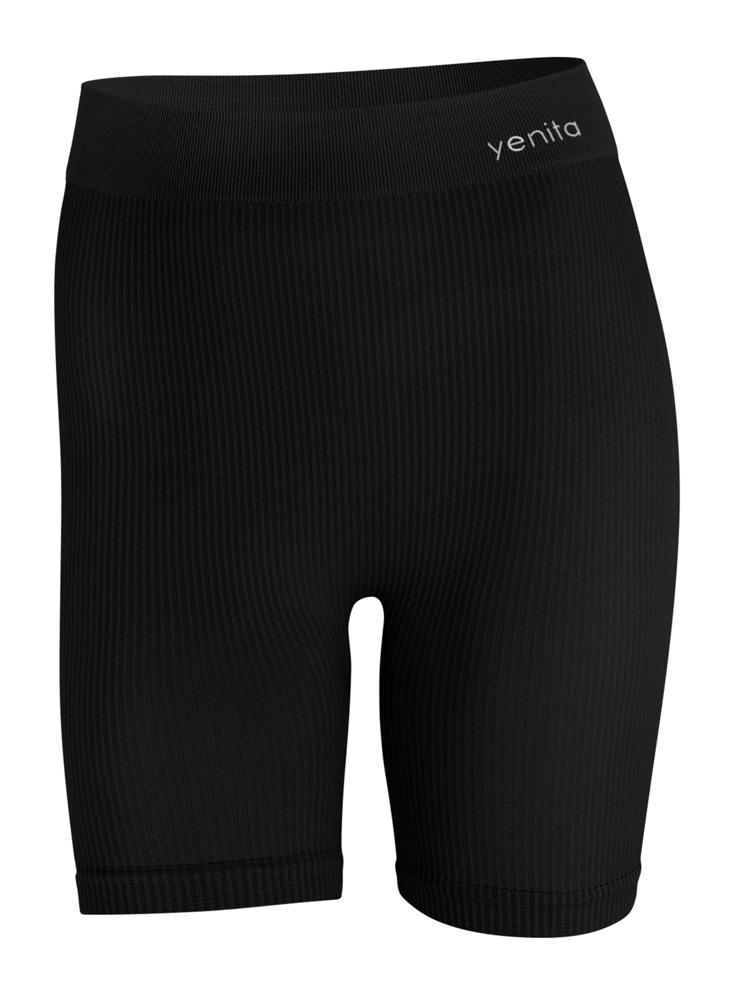 Yenita Shorts 'Ribbed Collection' in Schwarz: Vorderseite