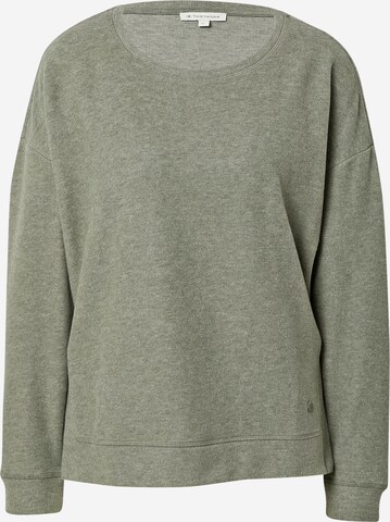 Sweat-shirt TOM TAILOR en vert : devant