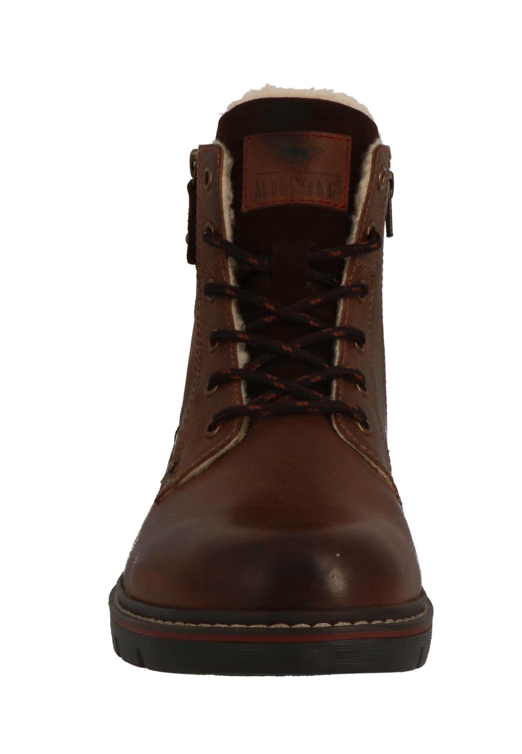 MUSTANG Lace-up boots 'Sergio' in Brown