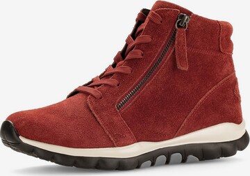 GABOR Lace-Up Ankle Boots in Red: front