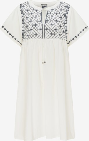 DreiMaster Vintage - Vestido de verano en blanco: frente