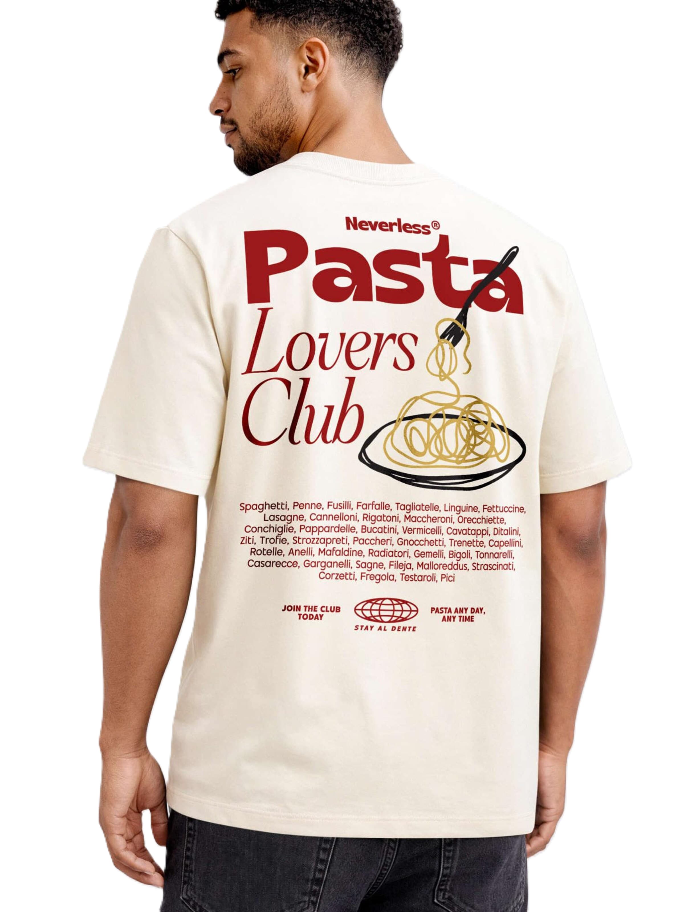 Neverless Shirt 'Pasta Lovers Club' in Beige