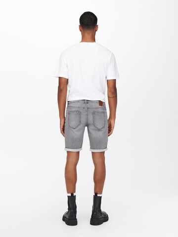 Only & Sons Slimfit Shorts 'Ply Life' in Grau