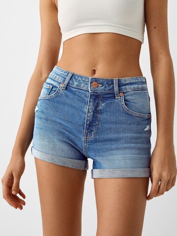 Bershkaregular Traperice - plava boja