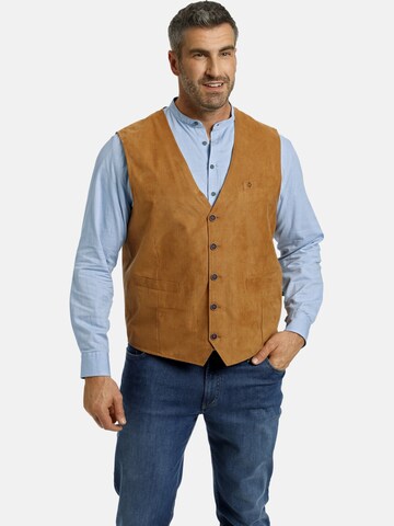 Charles Colby Suit Vest 'Duke Devlin' in Brown: front