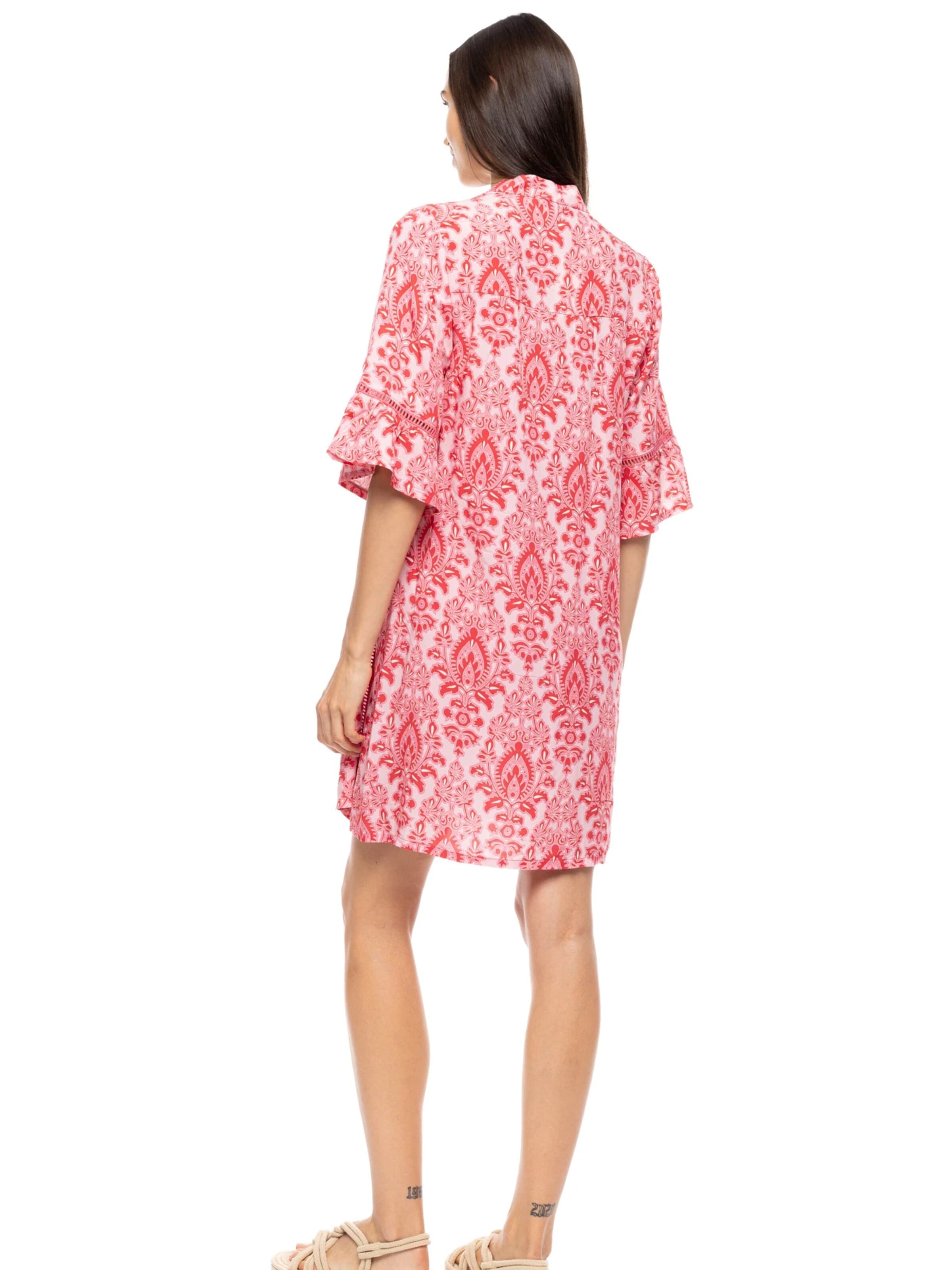 Pink Label Sommerkjole 'BEACHWEAR RED PAISLEY' i pink
