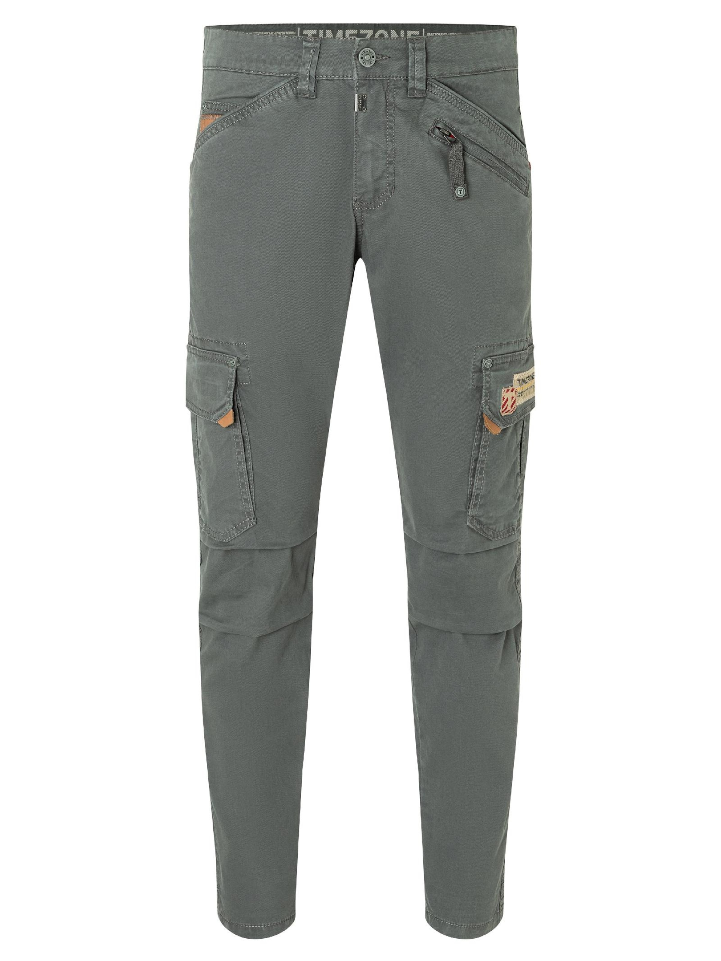 TIMEZONE Skinny Cargo Pants 'Regular RogerTZ' in Grey: front
