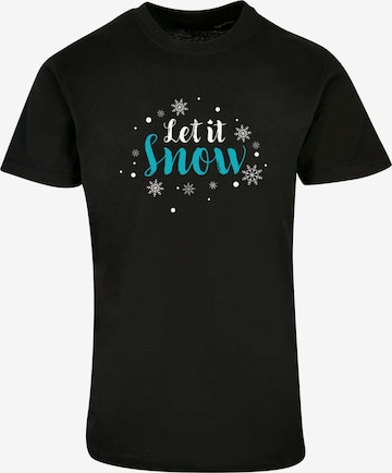 Merchcode Shirt 'Let It Snow' in Zwart: voorkant
